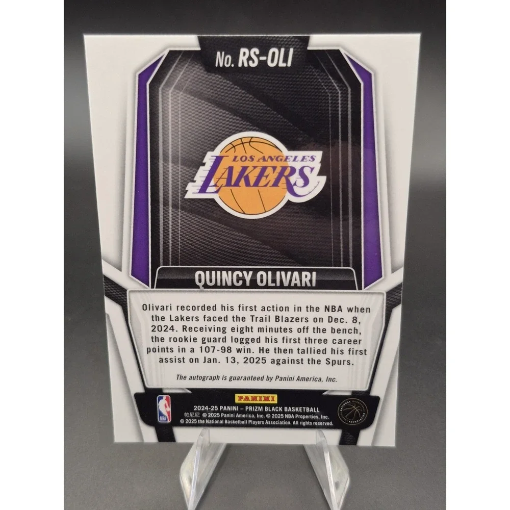 2024-25 Panini Prizm Quincy Olivari #RS-OLI Rookie Signatures (RC) LA Lakers